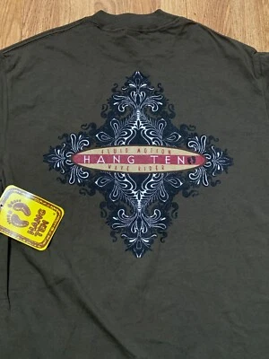 Vintage Hang Ten Shirt Mens Large Green Made USA Single Stitch 90s Surfing - Image 1 of 4