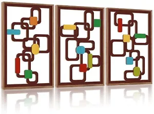 TOARTi Large Framed Mid Century Modern Wall Art Set(16''x24''x3PCS), Vintage ... - Picture 1 of 7