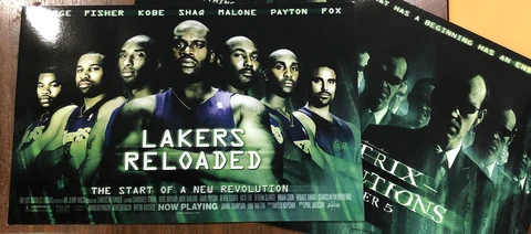 3 2003 Laker Reloaded Matrix Revolution Smith 2-Side Poster 11x17 Kobe Shaq Lot Cover