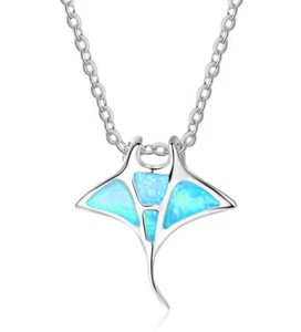 E05 Rayas Poder de los Chamanes Azul Plata de Ley 925 Colgante Cadena - Imagen 1 de 5