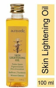 Auravedic Skin Lightening Oil,Turmeric,Saffron,Winter Cherry,100ml - Picture 1 of 9
