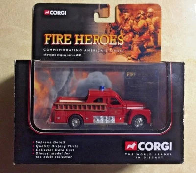 2001 CORGI FIRE HEROS 1951 SEAGRAVE SEDAN 70th ANNIVERSARY PUMPER FIRE TRUCK USA - Image 1 of 4
