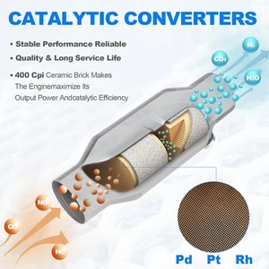 Catalytic Converter 3 Inch 2 Pcs, High Flow Universal Catalytic Convert Inlet... - Picture 1 of 7
