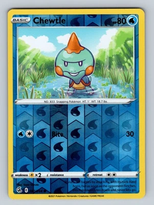 Pokemon SWSH08: Fusion Strike #080/264 Chewtle Reverse Holo - Image 1 of 2