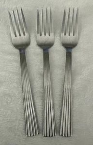 3 Towle Ionic 18/10 Stainless Salad Forks Ribbed Flatware Korea - Picture 1 of 10