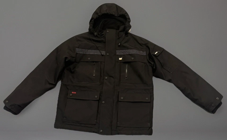 Catipilar Mens Heavy Insulated Parka In Black Size Large - Image 1 of 4