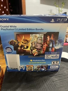 Sony super slim Classic White PlayStation 3 Limited Edition 500GB read descripti - Picture 1 of 11
