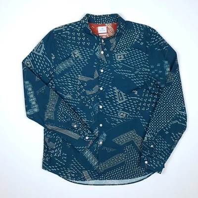 Paul Smith Allover Print Shirt 2XL / XL Men Tailored Slim  Long Sleeve Designer - image 1 of 4