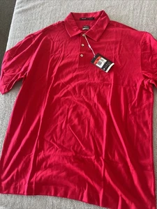 TIGER WOODS COLLECTION Shirt Mens L Golf Polo Sunday Red Nike Fit Dry $90 MSRP - Picture 1 of 5