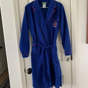 Vtg Tom & Jerry Boys Robe NWT Size 16 Made USA Crest On Pocket Blue W Red Trim - Picture 1 of 18