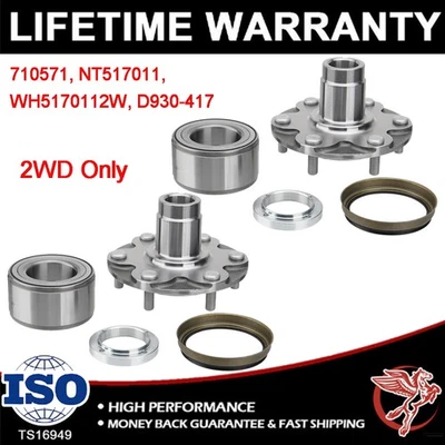 Kit de rolamento de cubo de roda dianteira com vedação para Toyota Sequoia Tundra 2001-2006 2WD NOVO - Imagem 1 de 4