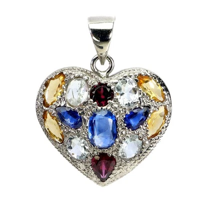 Colgante de plata de ley 925 ovalado cianita 6x4 mm aguamarina piedras preciosas joyería Foto 1 de 4