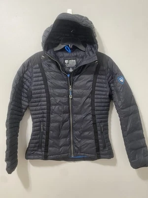 KUHL Projekt Spyfire Womens Goose Down Puffer Full Zip Hoody Jacket Black Medium - Image 1 of 4