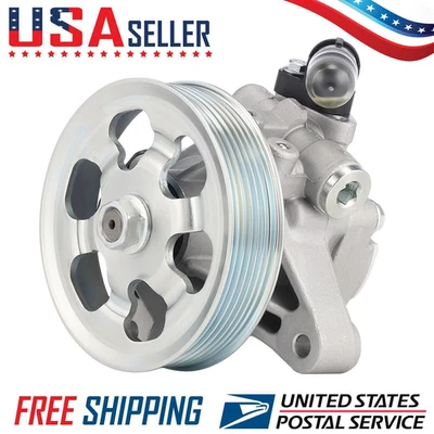 Power Steering Pump + Pulley For Honda Acura RSX TSX Honda Accord CR-V Element - Image 1 of 4