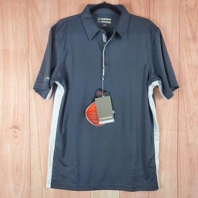 Camisa Polo Sunice X-Static Zachary Contraste Inserto Lateral Para Hombres Gris Medio Golf Foto 1 de 4