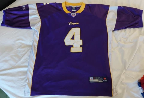 Brett Favre NFL Football Minnesota Vikings #4 Reebok On Field Jersey Size 54 XXL Cover