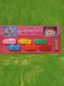 Vintage The Ship Kerzen Set Spielzeug Tortenaufleger 1980er Neu aus altem Lagerbestand Geburtstag Motiv Schiffe - Bild 1 von 4