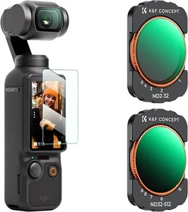 K&F Concept ND2-ND32 + ND32-ND512 Variable Filter Kit for DJI Osmo Pocket 3 - Picture 1 of 29