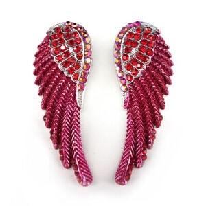 Lovely Angel Wing 5.5cm Long Use Austrian Crystal Studs Earrings - 6 Colors