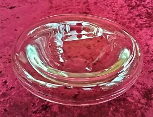 ALFREDO BARBINI MURANO CLEAR GLASS SHALLOW BOWL 18CM DIAMETER SIGNED - Foto 1 di 12