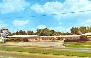 Fort Smith Ar Flamingo Capri Motel Innenraum Außen Blick Alt Auto Postkarte - Picture 1 of 2