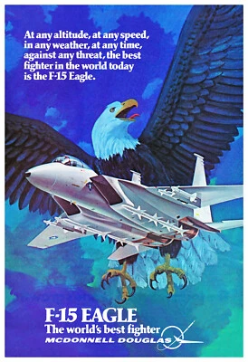 F-15 Eagle McDonnell Douglas 1977 Advertising Poster