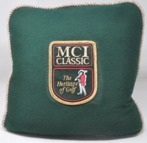 MCI GOLF Classic MASTERS KISSEN 100% Wolle handbestickt Goldrand 14x14 RAR - Bild 1 von 6