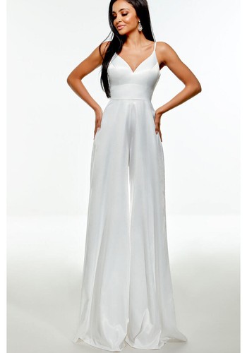 UNDERCOVER Abito tutina Alyce Paris The Secret formale gamba larga pantalone 1701 taglia 4 nuovo con etichette