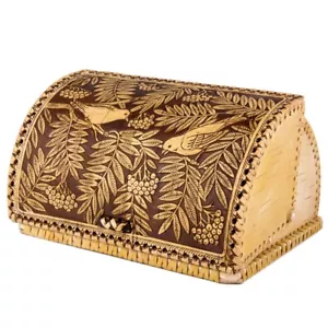 Birch Bark Bread Box Russian Natural Hand Carved Anti Mold Bread Keeper 10"x8" - Picture 1 of 9