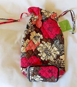 Vera Bradley Mocha Rouge Cheers to You Bottle gift bag in Cotton NWT - Picture 1 of 3