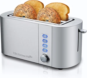 Langschlitz 4 Scheiben Toaster, extra breit 1,5" und 5,1" tiefe Schlitze, Edelstahl - Bild 1 von 12