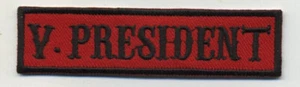 vice president patch badge car club motorcycle biker MC vest jacket red black - Picture 1 of 1