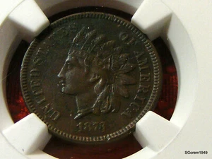 1873 "CLOSED 3" INDIAN HEAD CENT * NGC AU DETAILS * AU * - Picture 1 of 4