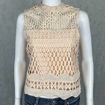 Новый с Ярлыками Kendall & Kylie женщин без рукавов отверстие молнии назад бежевый блузка размер большой - Изображение 1 из 4