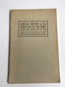Annual Report of the Director of the Mint 1961 Gold Silver Mining Coinage Book  - Picture 1 of 9