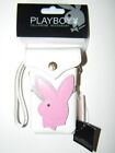 PLAYBOY Exclusive Handytasche Leder wei mit pinkem Bunny