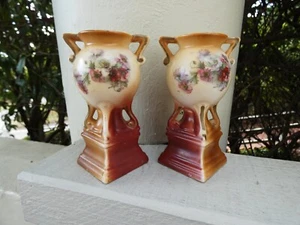 PAIR ANTIQUE GERMAN PORCELAIN CAULDRON VASES c1880 - Picture 1 of 5
