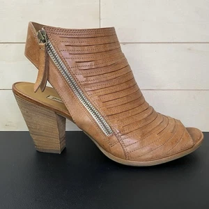 Paul Green Cayanne Sandals Women's Size 10 Shoes UK 7.5 Brown Leather Peep Toe - Picture 1 of 13