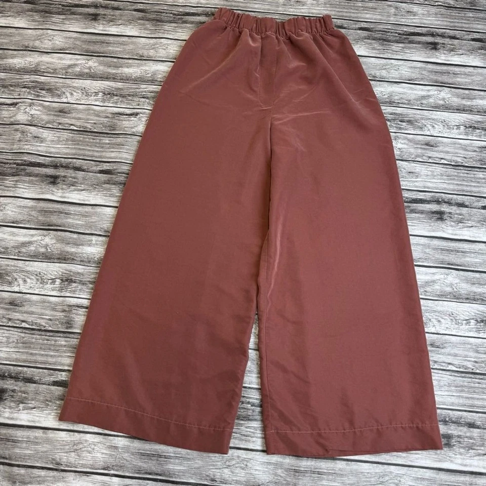 Calça American Apparel Feminina Rosa Poeirada Perna Larga P SM Cintura Elástica Pequena - Imagem 1 de 4