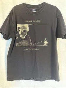 Last Man Standing 2018 Willie Nelson black t-shirt Size L - Picture 1 of 5