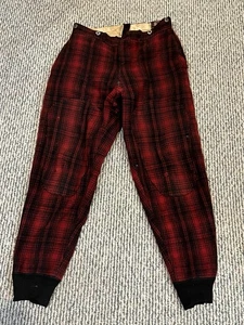 VINTAGE WOOLRICH Herren rot & schwarz Büffel kariert Wolle Jagd Winter Hose 32x28 - Bild 1 von 10
