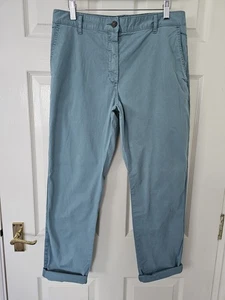 Ex M&S Chino Trousers Sizes 10L & 12R Tapered Ankle Grazer Teal Colour New - Picture 1 of 10