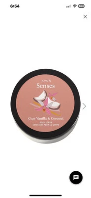 Avon Senses Cozy Vanilla & Coconut Body Scrub, New, 9 oz. - Image 1 of 3