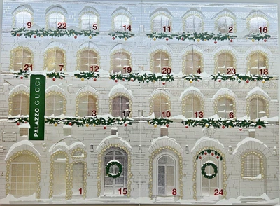 Calendario de Adviento de Navidad Gucci que contiene 25 decoraciones de árboles, raro, nuevo Foto 1 de 4