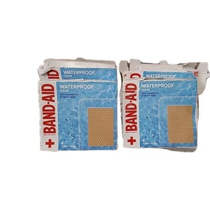 4 Boxes BAND-AID Brand Clear Waterproof Adhesive Bandages Jumbo Covers 6ct Each - Picture 1 of 1