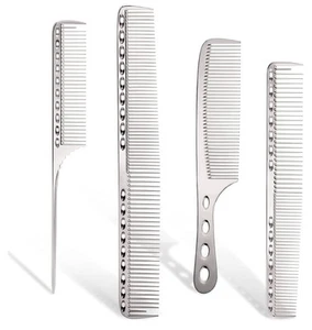 Professional 4 Pcs Baber Shop Aluminum Dressing Combs Set for Hair Styling - Picture 1 of 11
