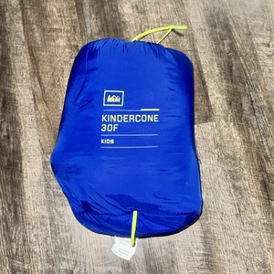 Saco de dormir REI Kindercone momia para niños azul amarillo camping senderismo - Imagen 1 de 4