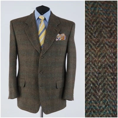 Jaqueta de tweed masculina Herringbone 46R tamanho EUA REGÊNCIA verde lã blazer esporte - Imagem 1 de 4