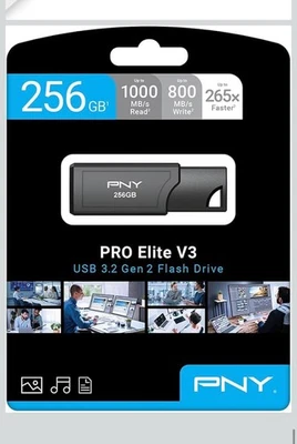 Unidad Flash 256 GB PNY PRO Elite V3 USB 3.2 Gen 2 - Hasta 1000 MB/s  Foto 1 de 2