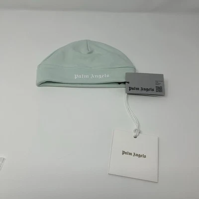Palm Angels Bebé 3-12 Meses Gorro Bebé Azul Blanco Color Auténtico NUEVO Foto 1 de 4